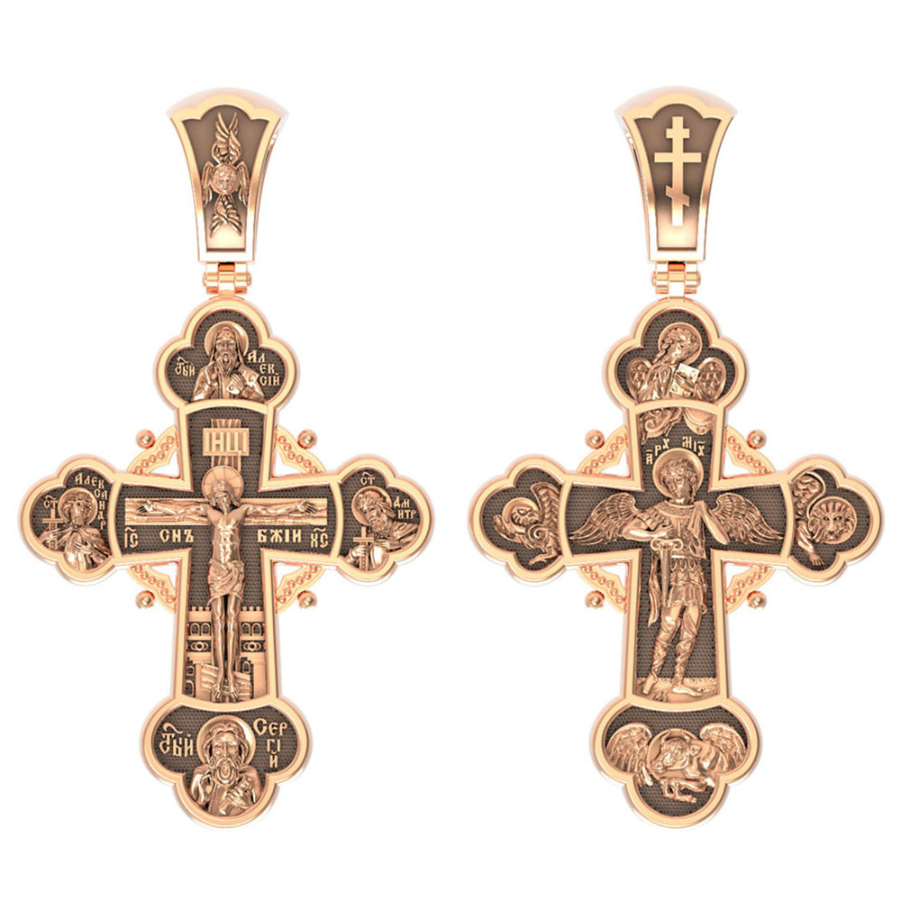 Крест из красного золота 585 пробы