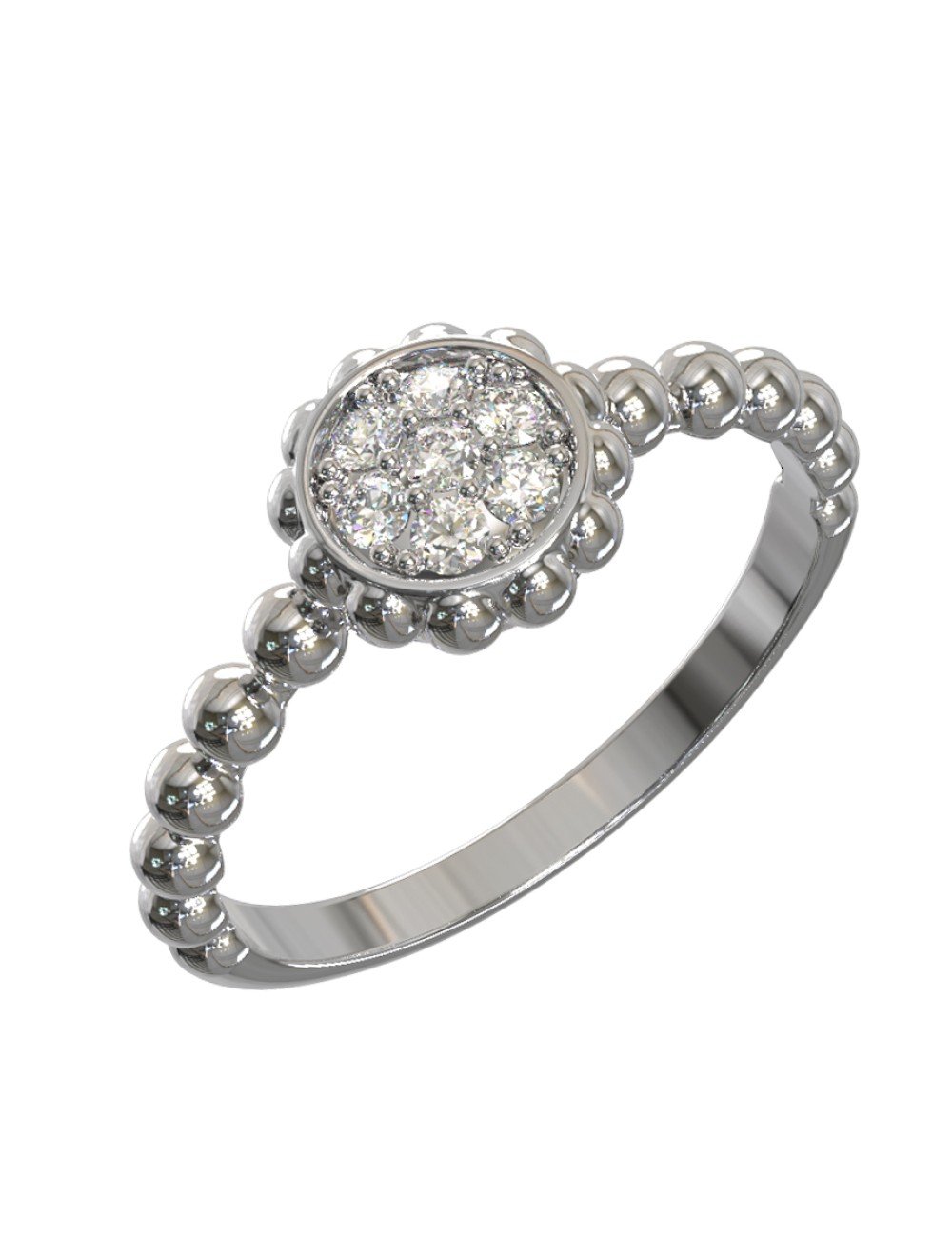 Кольцо из белого золота c бриллиантами