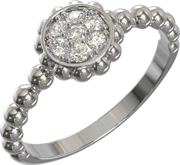 Кольцо из белого золота 585 пробы c бриллиантами