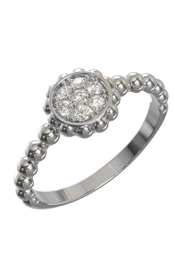 Кольцо из белого золота c бриллиантами