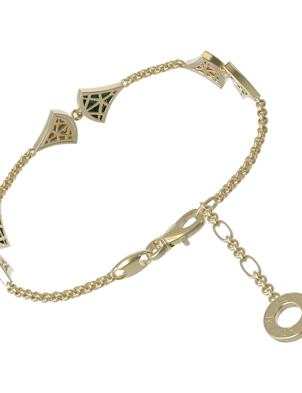 Браслет из лимонного золота c бриллиантами и малахитом