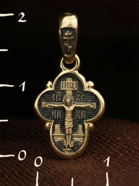 Крест из лимонного золота 585 пробы