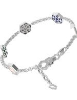 Браслет из белого золота c лазуритом, малахитом и перламутром