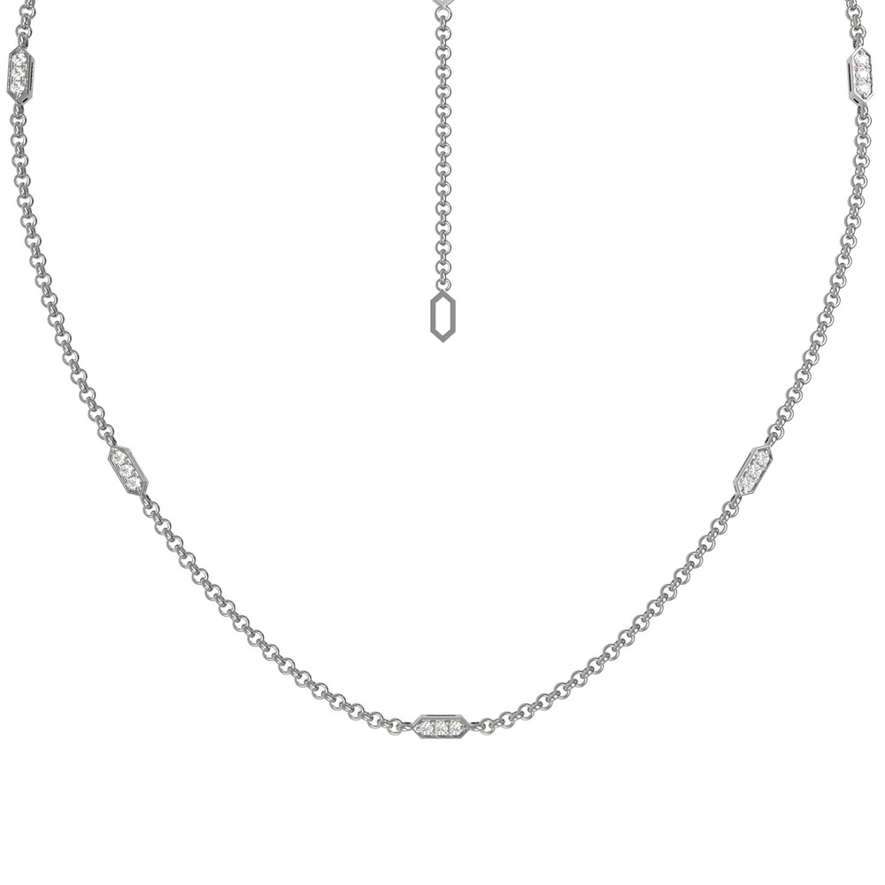 Колье из белого золота 585 пробы c бриллиантами