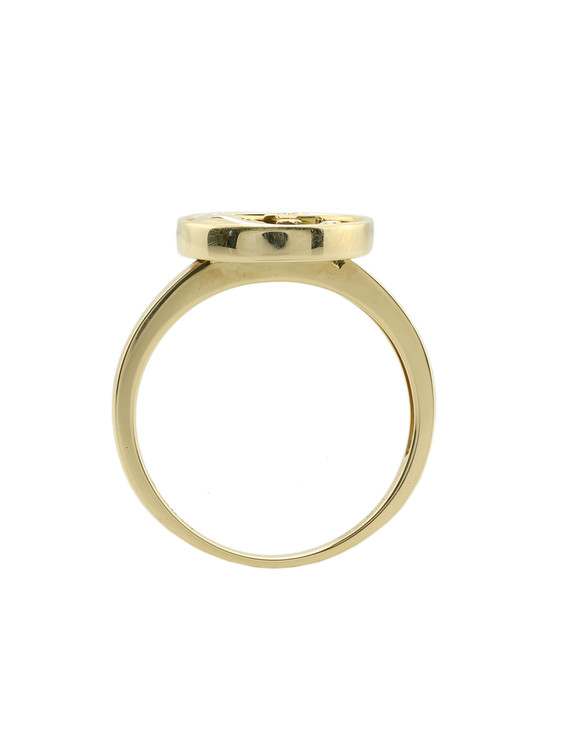 Кольцо из лимонного золота 585 пробы c бриллиантами и ониксом