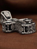 Крест из белого золота c эбеновым деревом