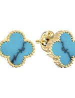 Серьги из лимонного золота c бирюзой