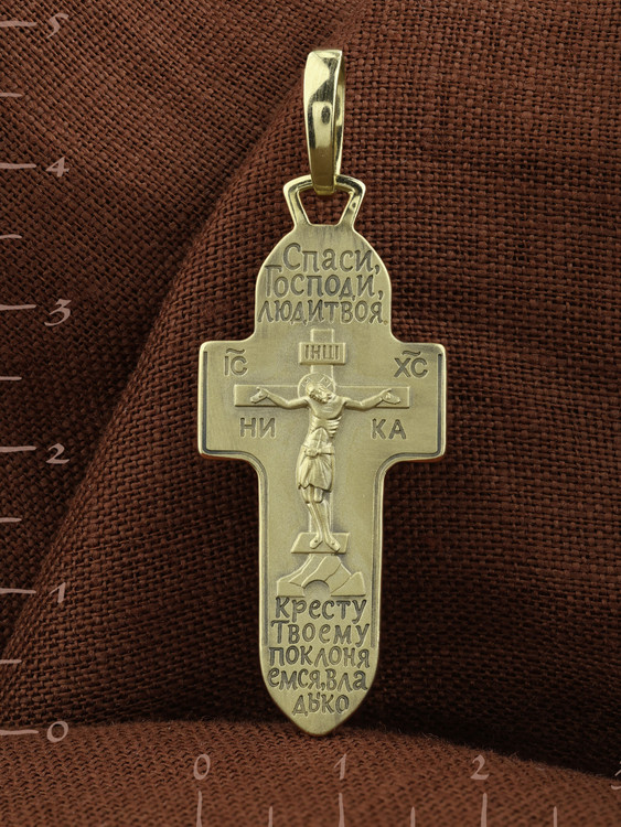 Крест из зелёного золота 585 пробы