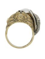 Кольцо из лимонного золота c эмалью