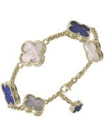 Браслет из лимонного золота c лазуритом и перламутром