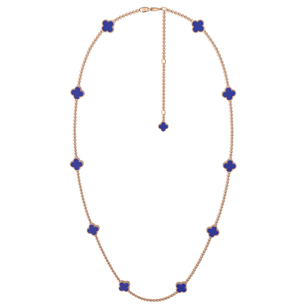 Колье из красного золота 585 пробы c лазуритом