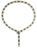 Колье из золота c бриллиантами и малахитом