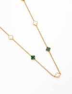 Колье из золота c малахитом и перламутром