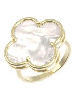 Кольцо из лимонного золота c перламутром