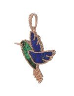 Подвеска из золота c эмалью, лазуритом и малахитом