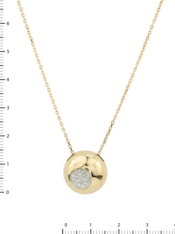 Колье из лимонного золота 585 пробы c бриллиантами