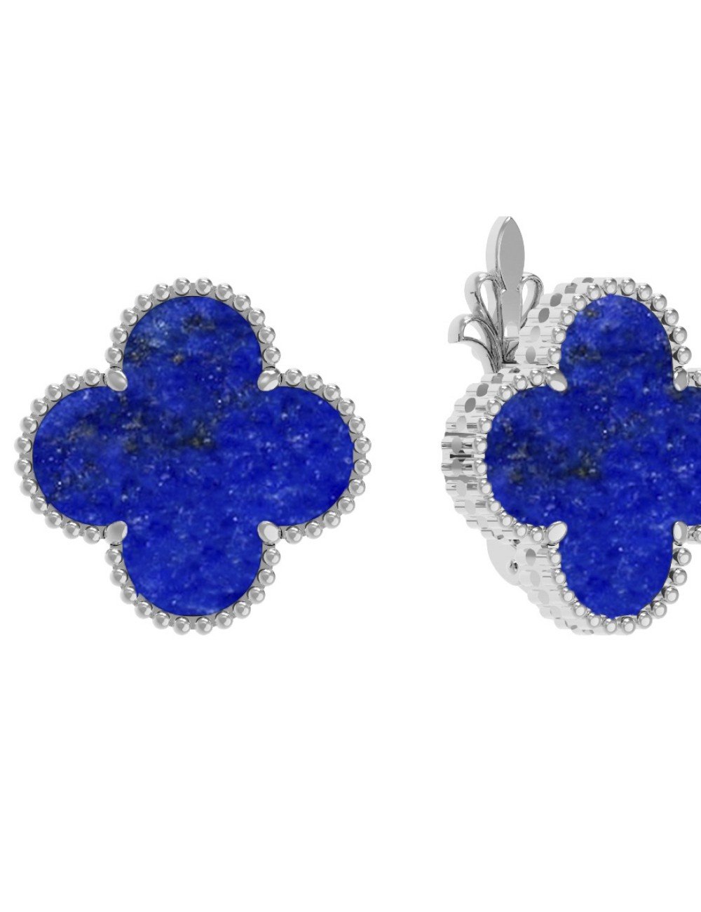 Серьги из белого золота c лазуритом