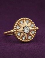 Кольцо из лимонного золота c бриллиантами