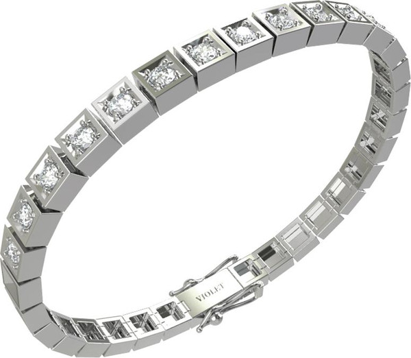 Браслет из белого золота 585 пробы c бриллиантами