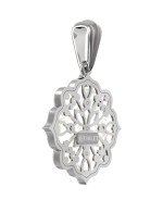 Подвеска из белого золота c ониксом и перламутром