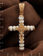 Крест из золота c агатом