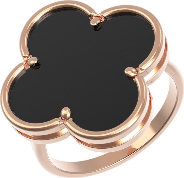 Кольцо из золота c ониксом