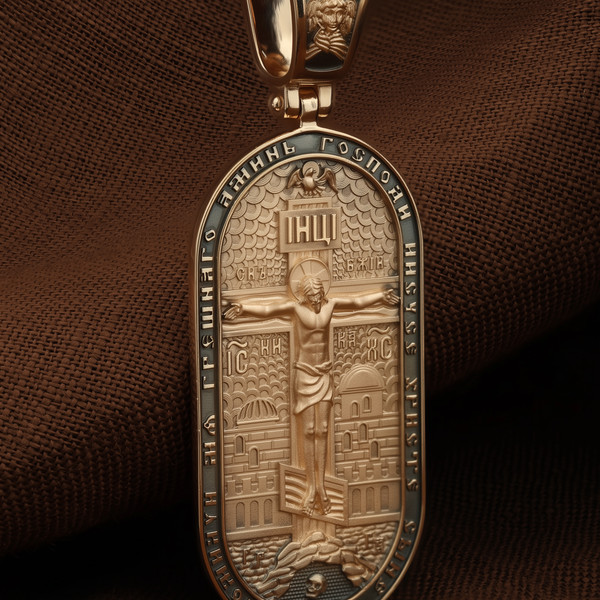 Нательная икона из красного золота 585 пробы