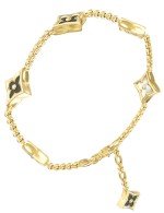 Браслет из лимонного золота c ониксом и перламутром