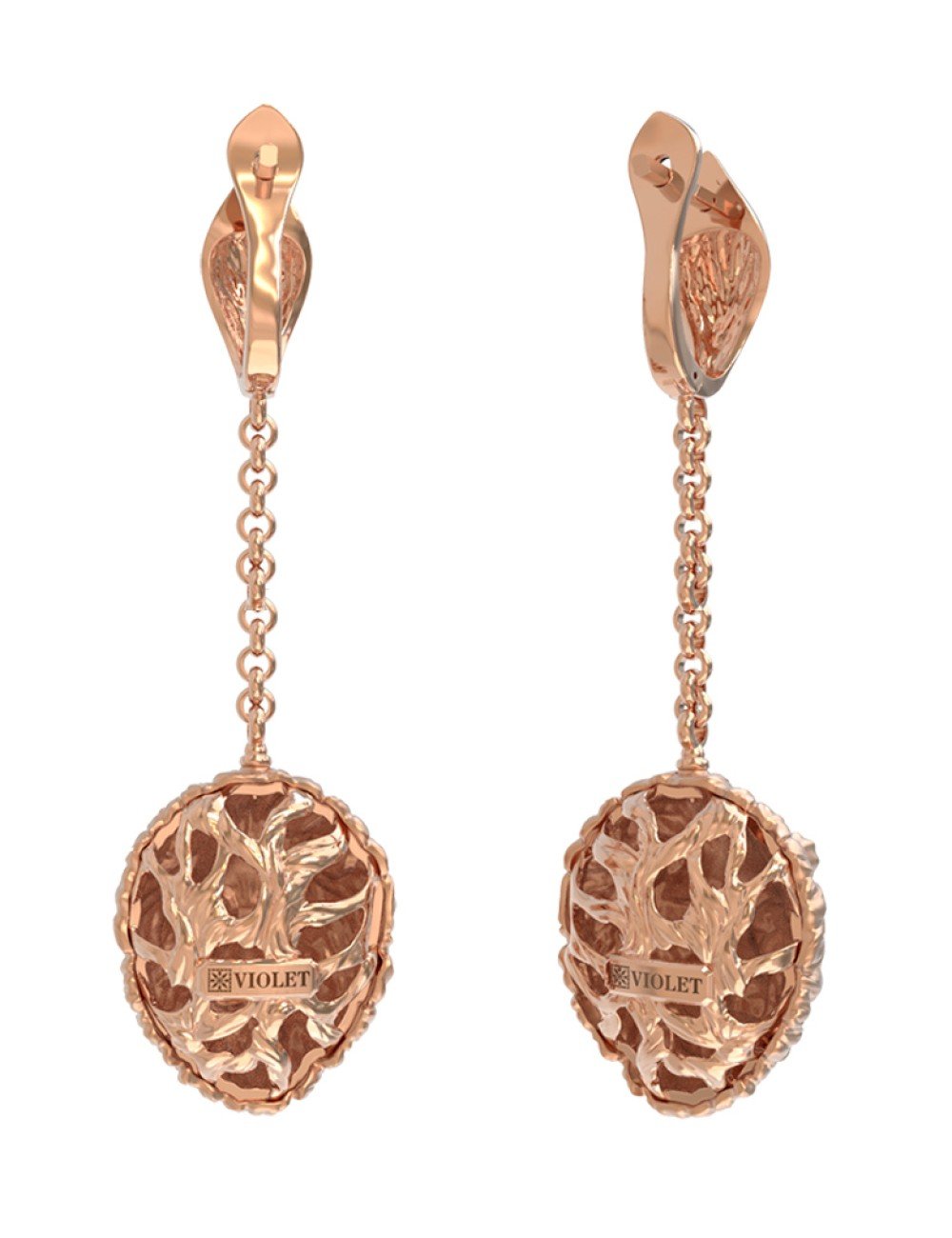 Серьги из золота c эмалью