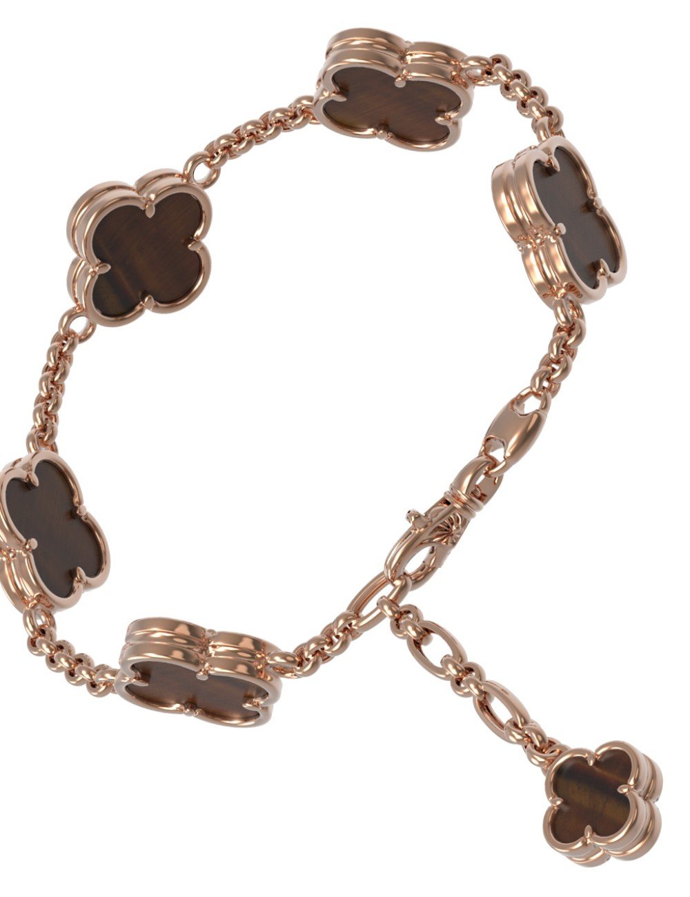 Браслет из золота c тигровым глазом