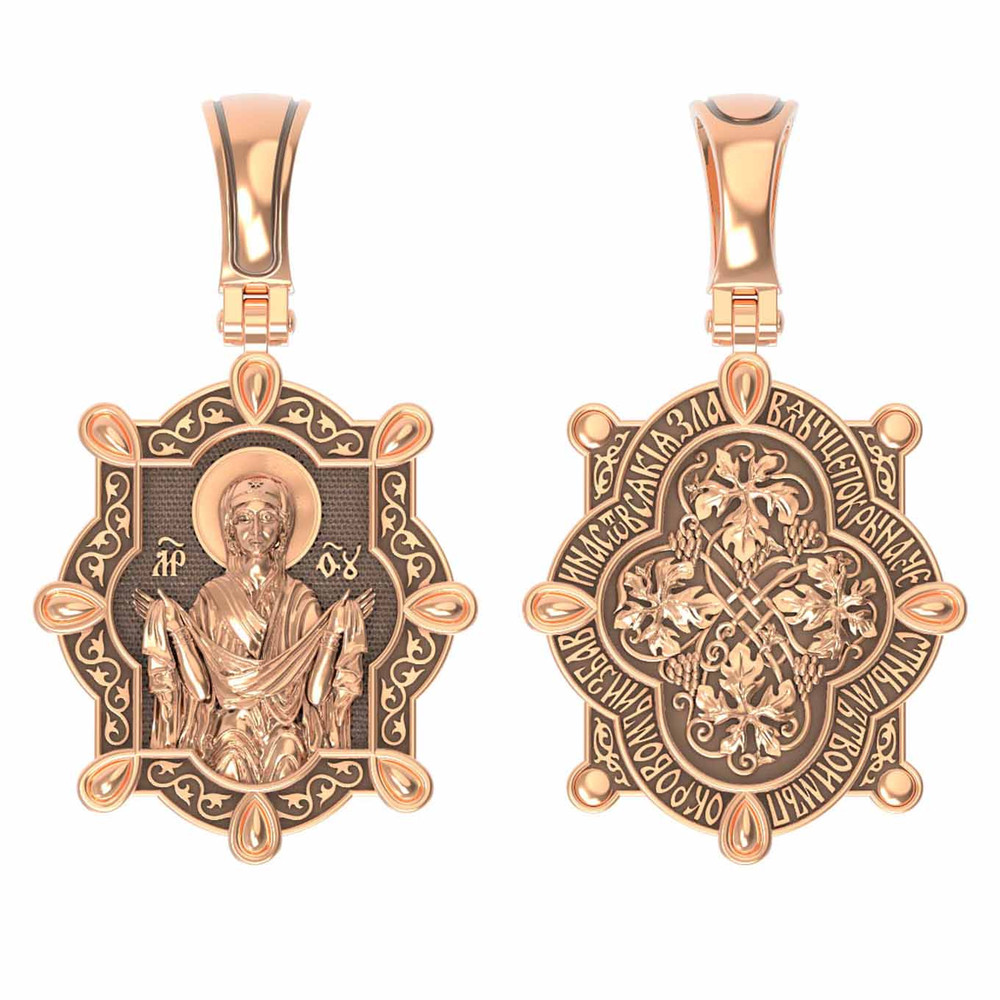Нательная икона из красного золота 585 пробы