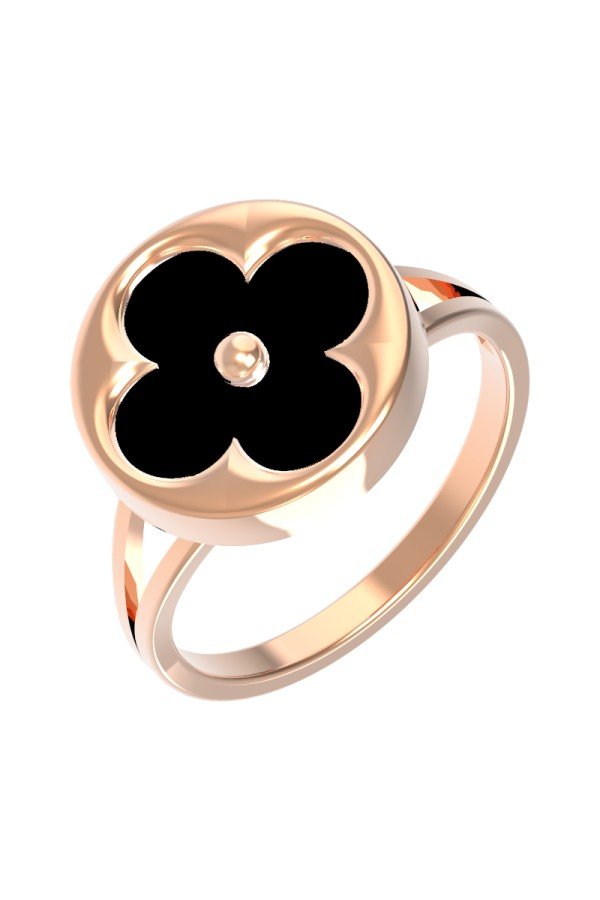 Кольцо из золота c ониксом