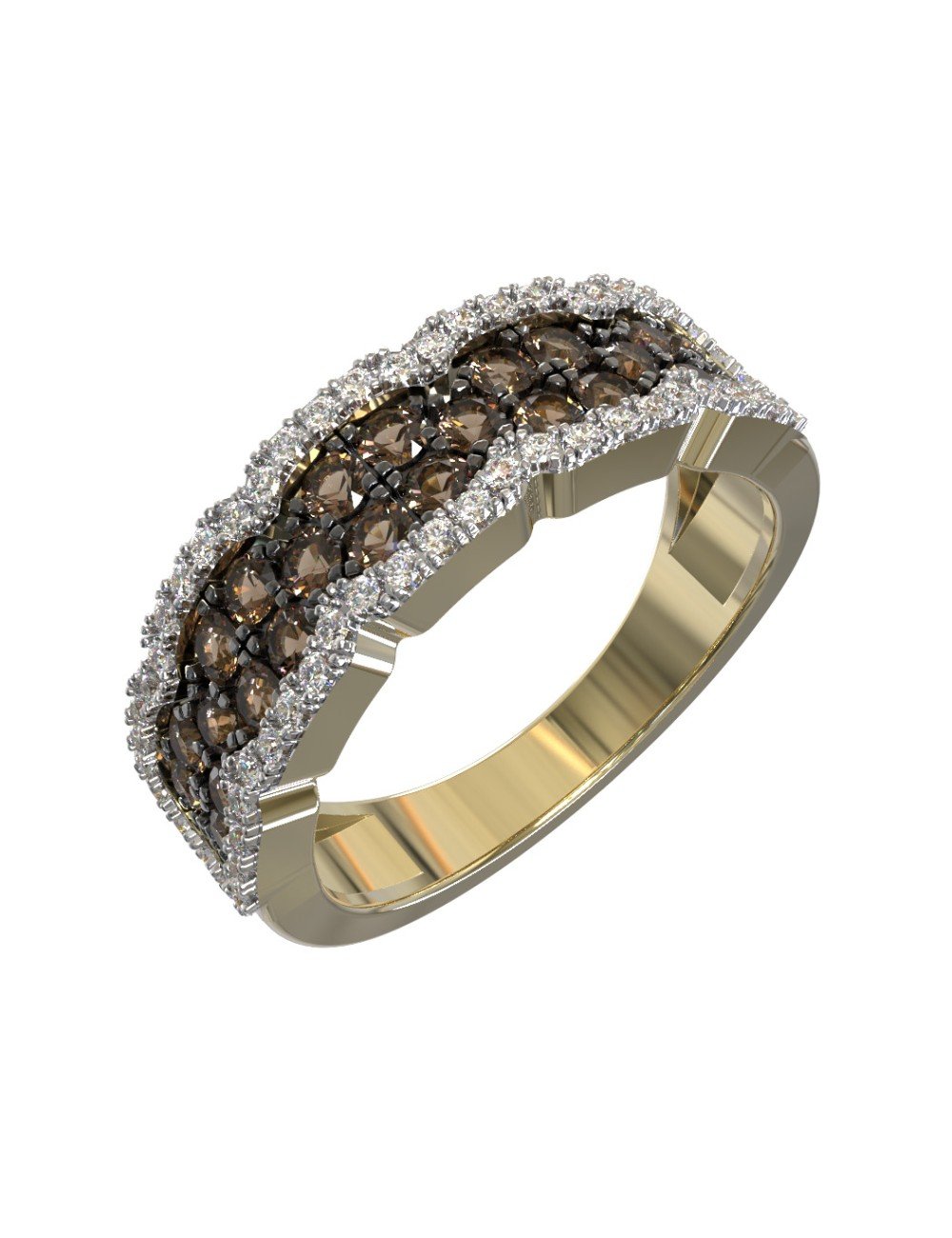 Кольцо из лимонного золота c бриллиантами