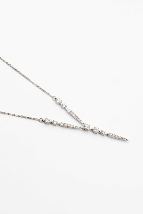 Колье из белого золота 585 пробы c бриллиантами