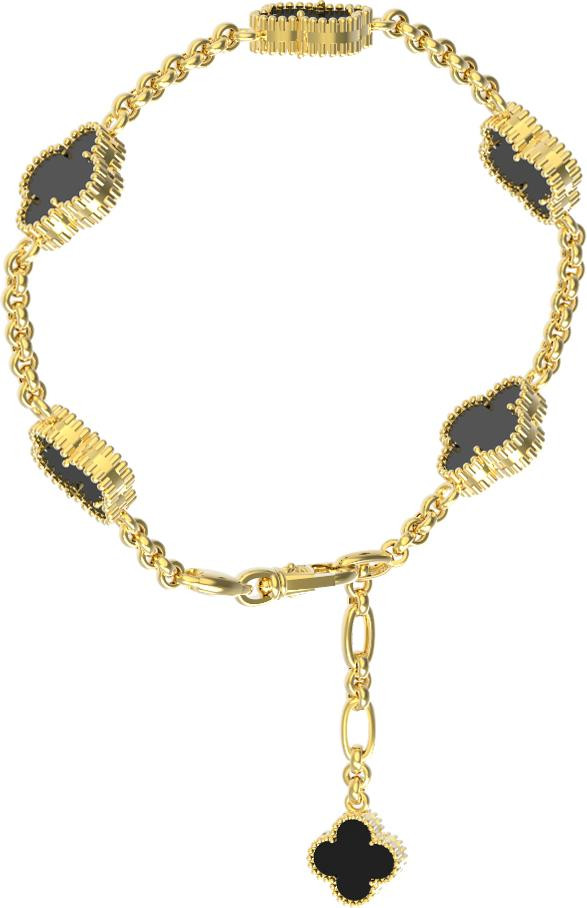 Браслет из лимонного золота 585 пробы c ониксом