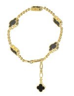 Браслет из лимонного золота c ониксом