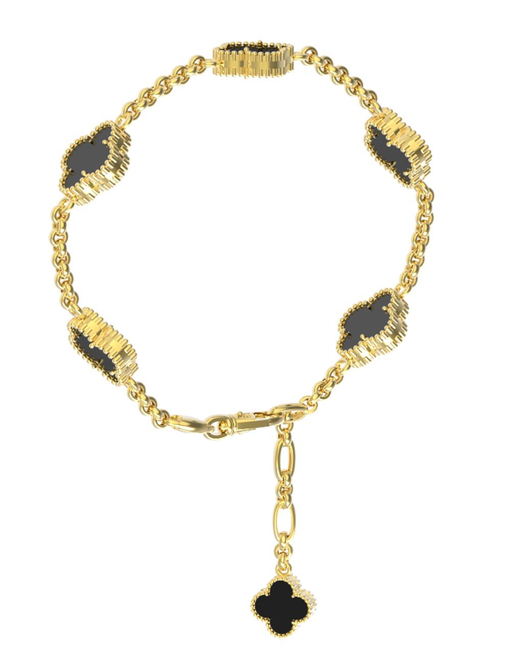 Браслет из лимонного золота c ониксом