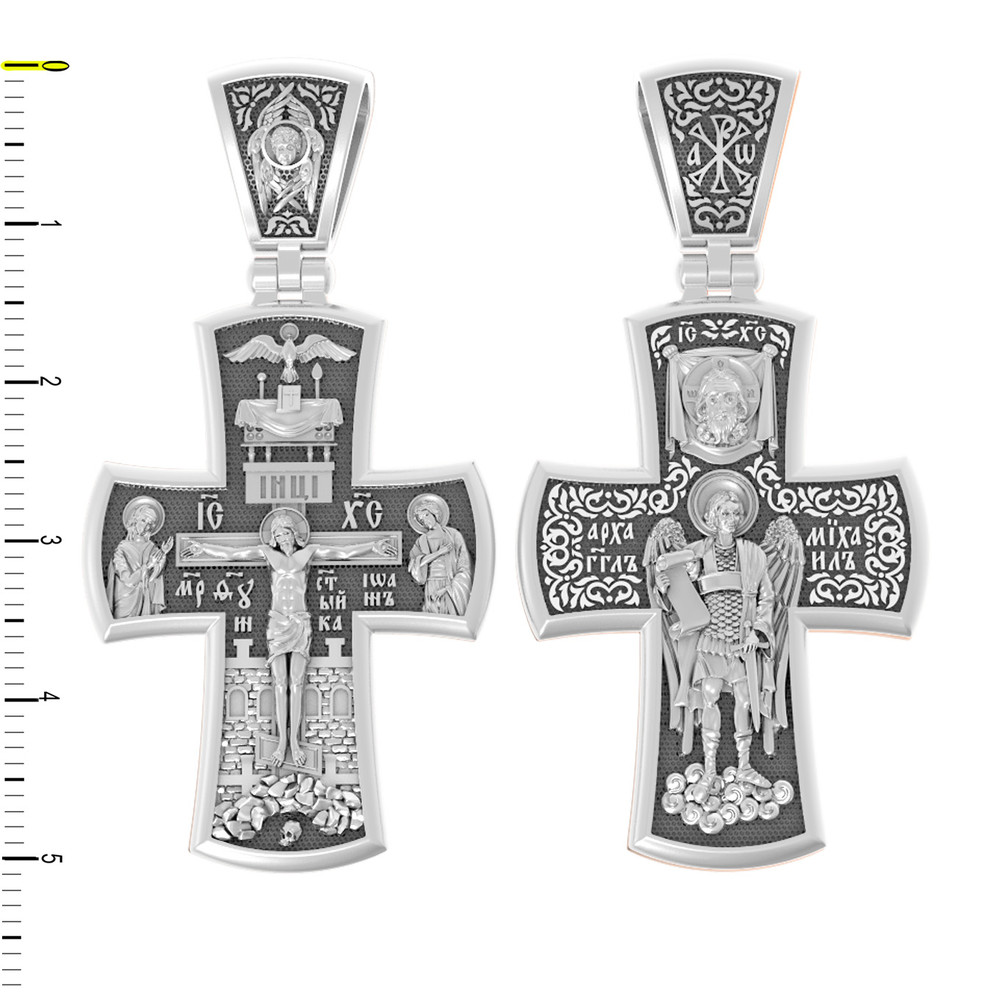 Крест из белого золота 585 пробы