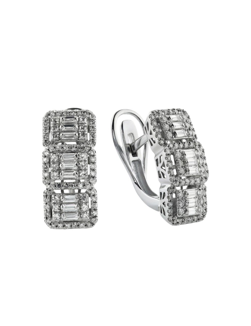 Серьги из белого золота c бриллиантами