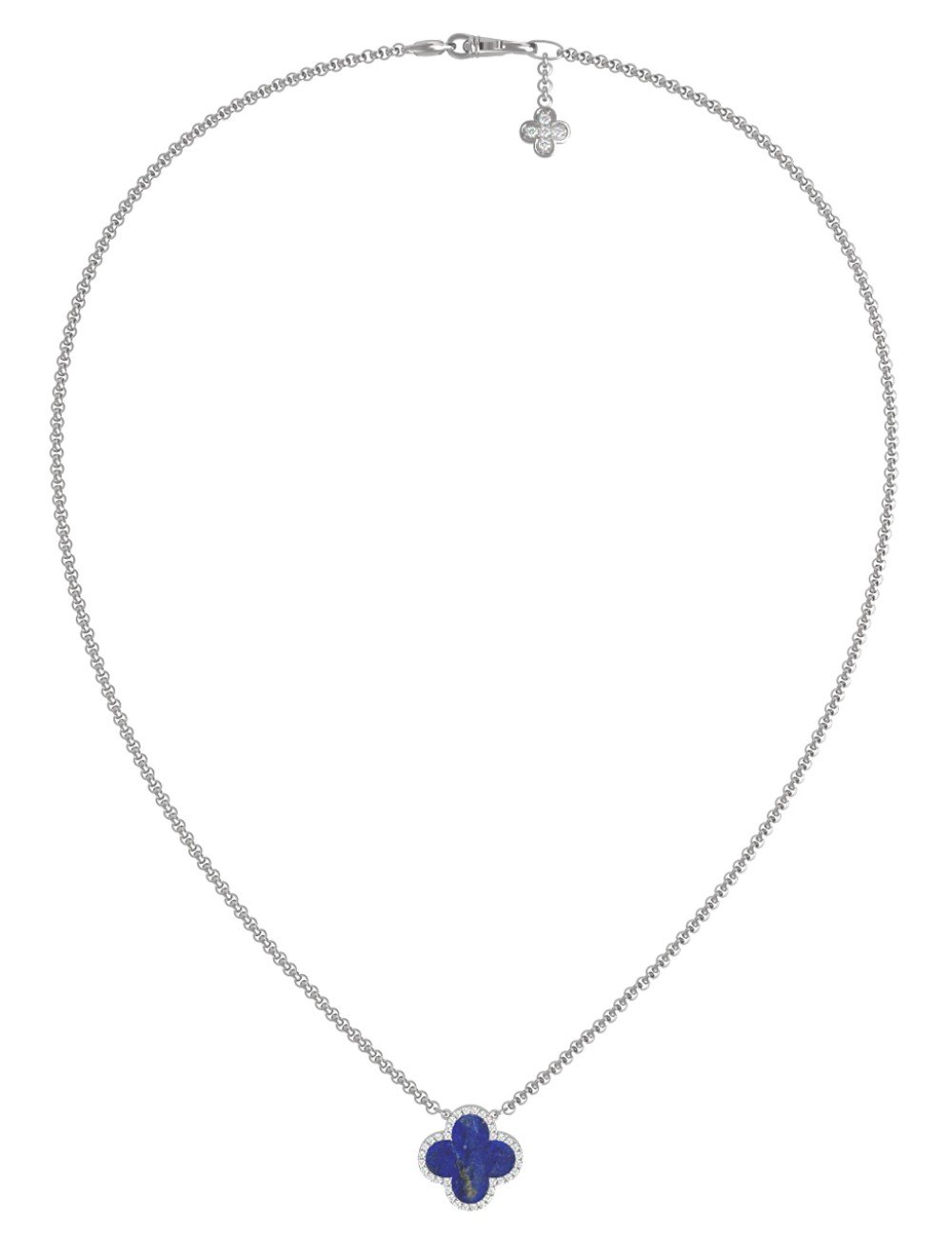 Колье из белого золота c бриллиантами и лазуритом