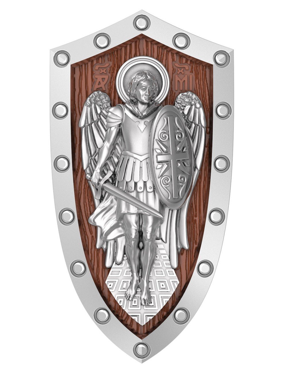 Образок из белого золота c деревом груши