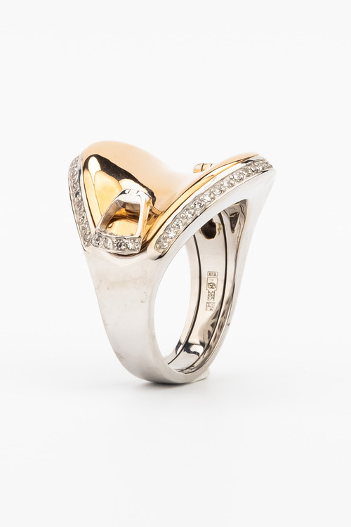 Кольцо из белого золота 585 пробы c бриллиантами