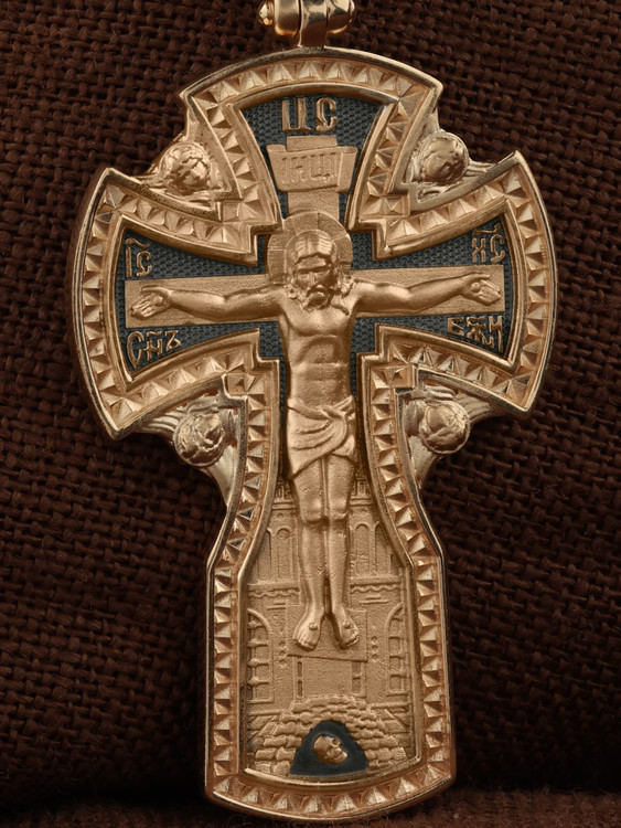 Крест из красного золота 585 пробы