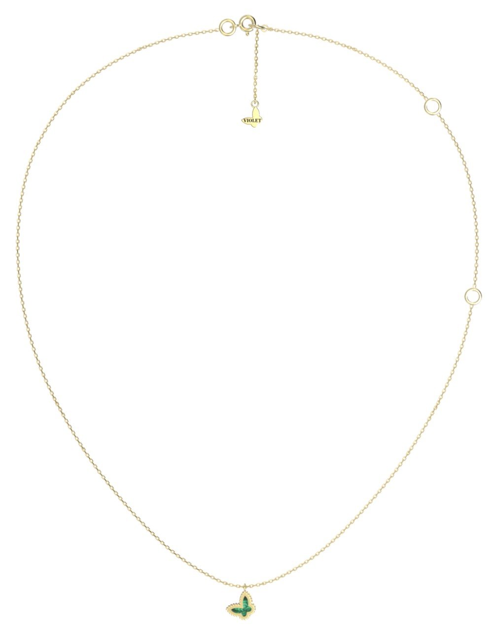 Колье из лимонного золота c малахитом