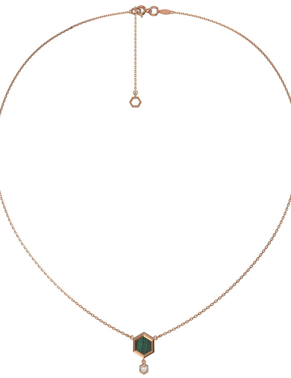 Колье из золота c бриллиантами и малахитом