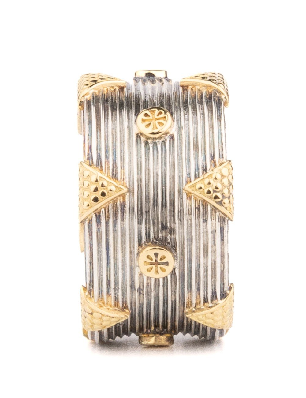 Кольцо из серебра и золота c рубином