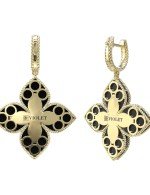 Серьги из лимонного золота c бриллиантами и ониксом