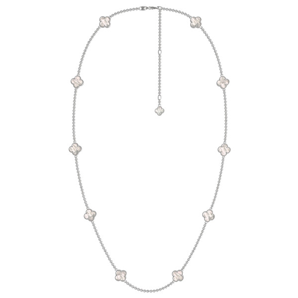 Колье из белого золота 585 пробы c перламутром