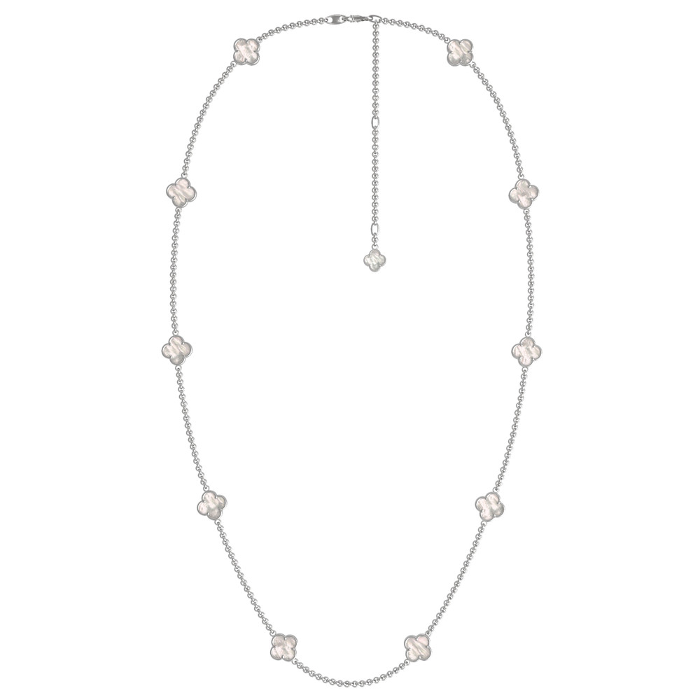 Колье из белого золота 585 пробы c перламутром