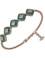 Браслет из золота c бриллиантами и изумрудом
